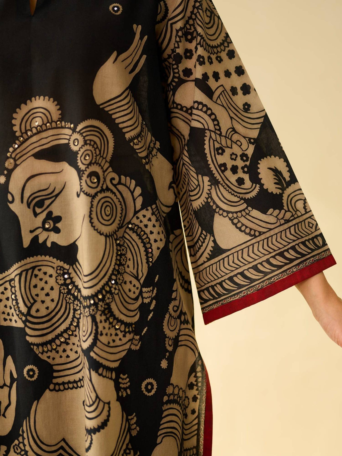 Yellow Embellished/Sequined Regular Kurta | FY93 - view 17