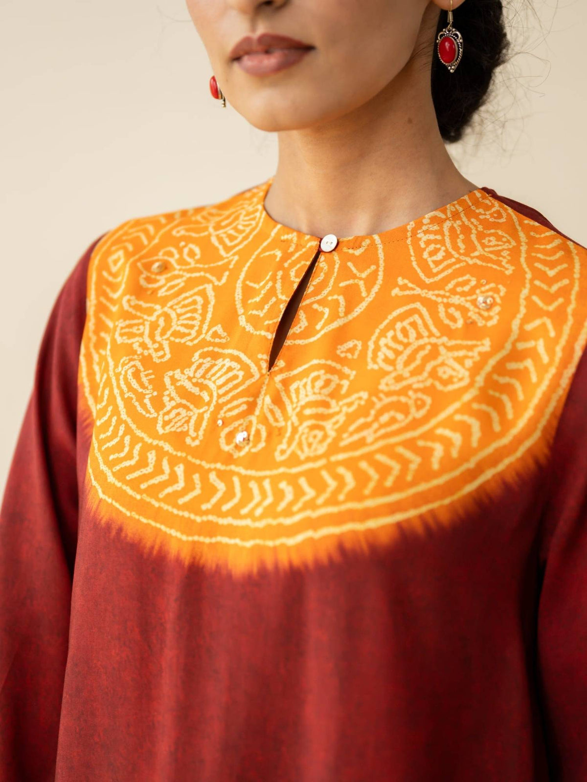 Green Embellished/Sequined Regular Kurta | KDG - view 29