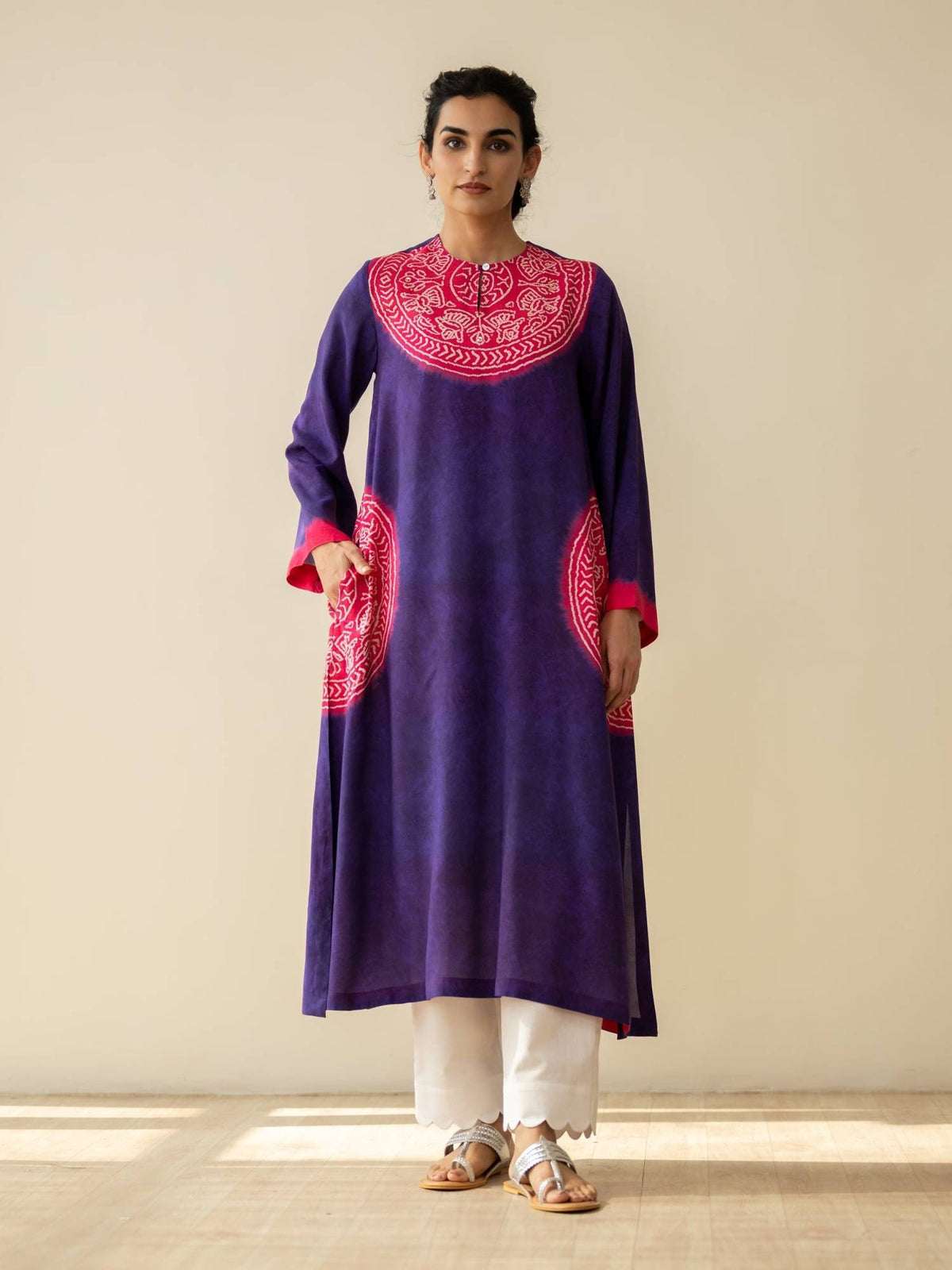 Green Embellished/Sequined Regular Kurta | KDG - view 10