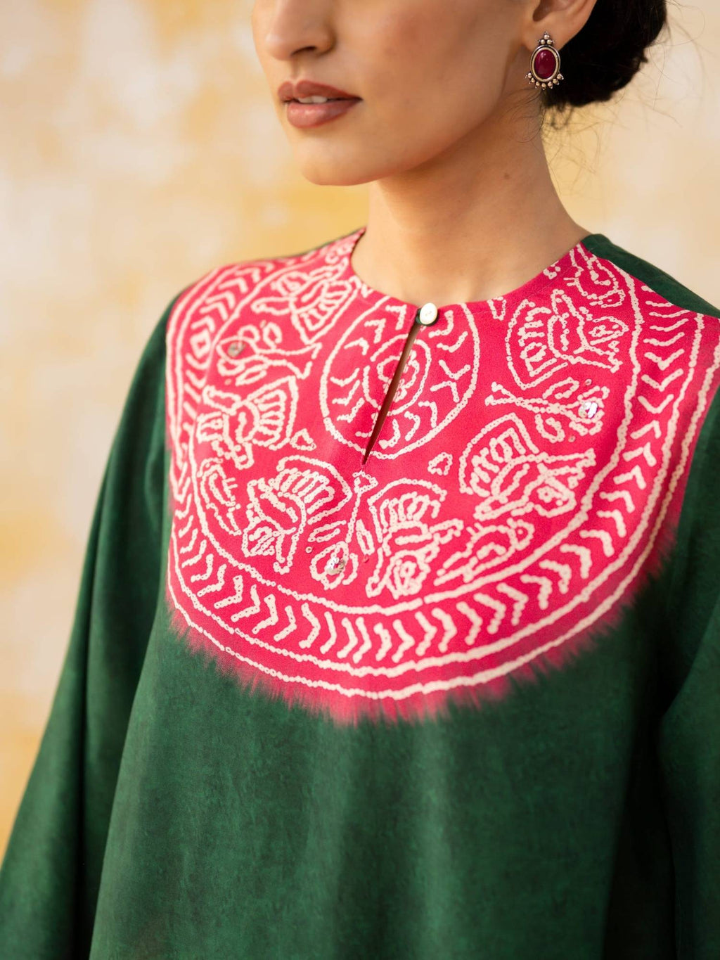 Green Embellished/Sequined Regular Kurta | FY93 - view 2
