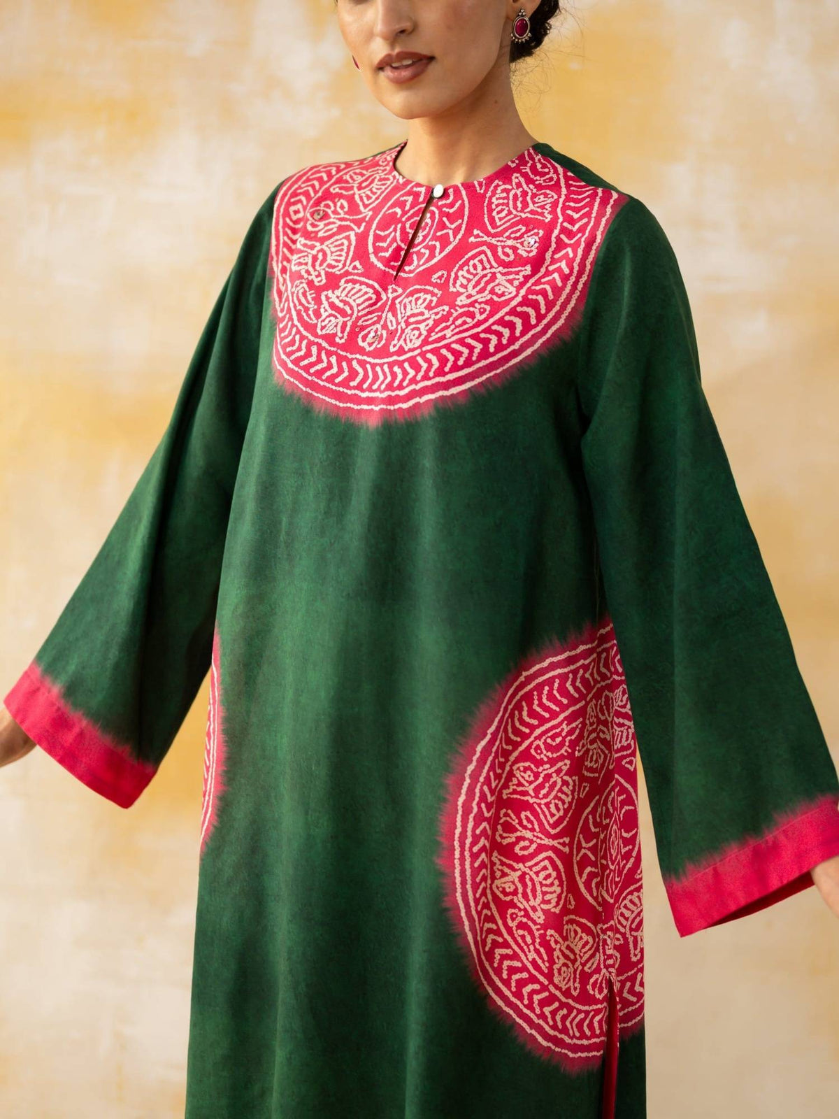 Green Embellished/Sequined Regular Kurta | FY93 - view 4