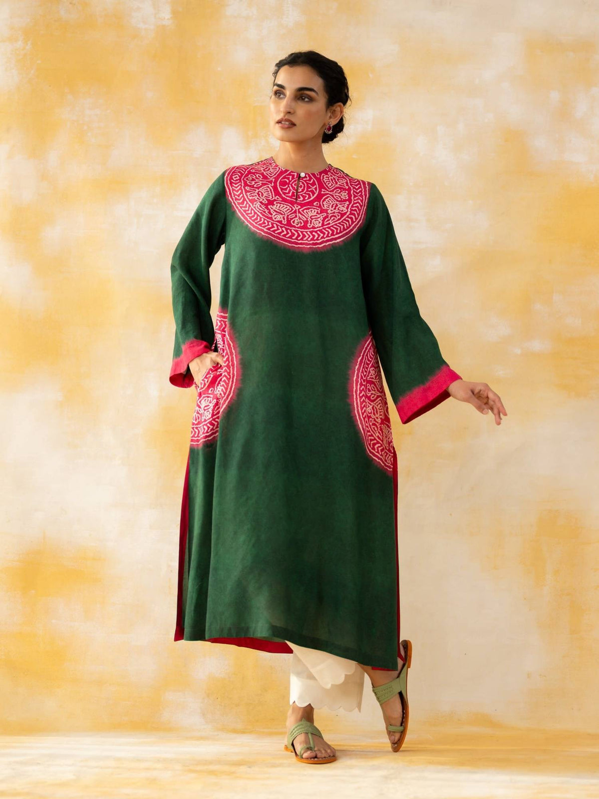 Green Embellished/Sequined Regular Kurta | FY93 - view 6