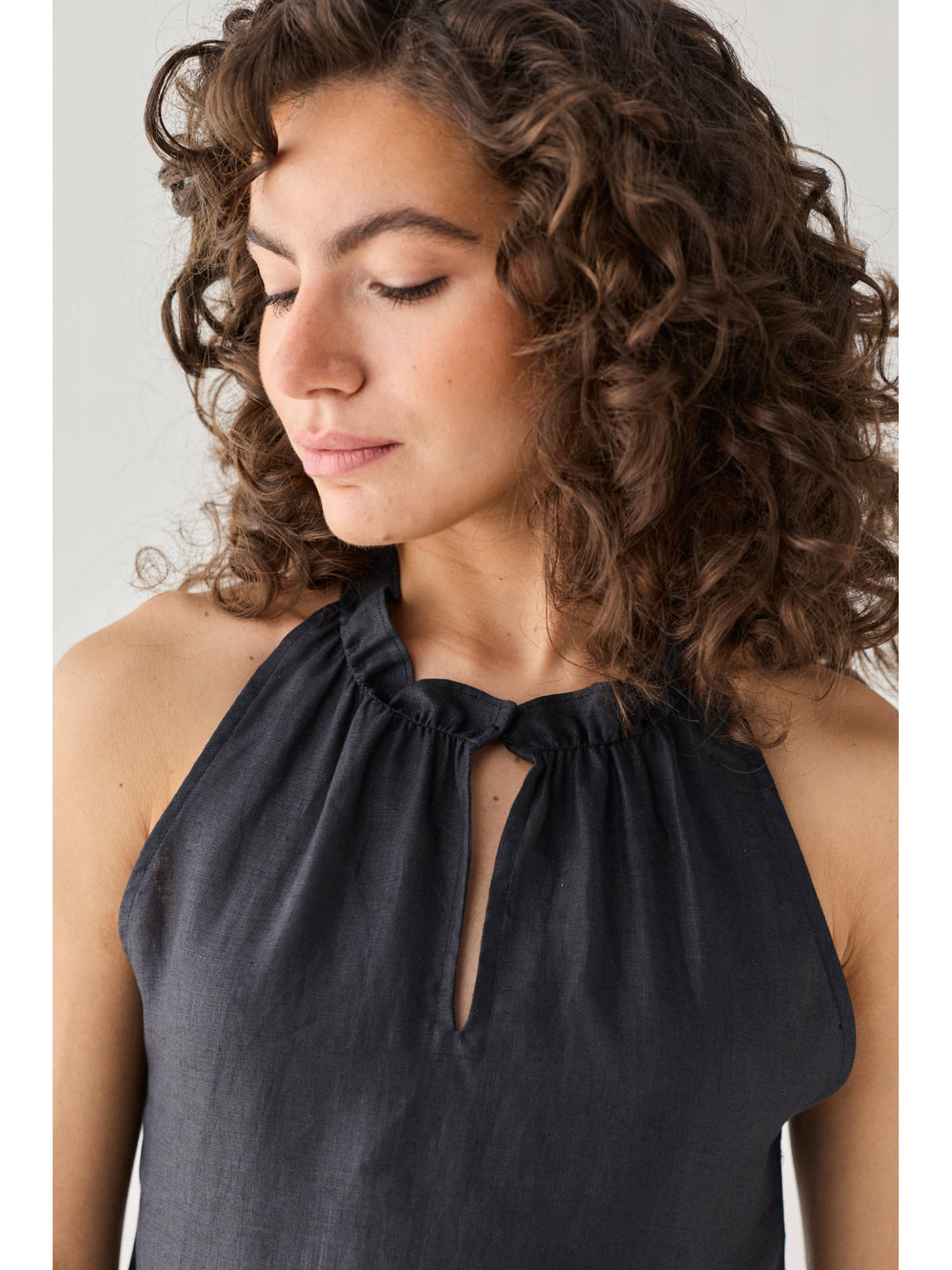 Hemp Halter Neck Black Top | HT67 - view 5