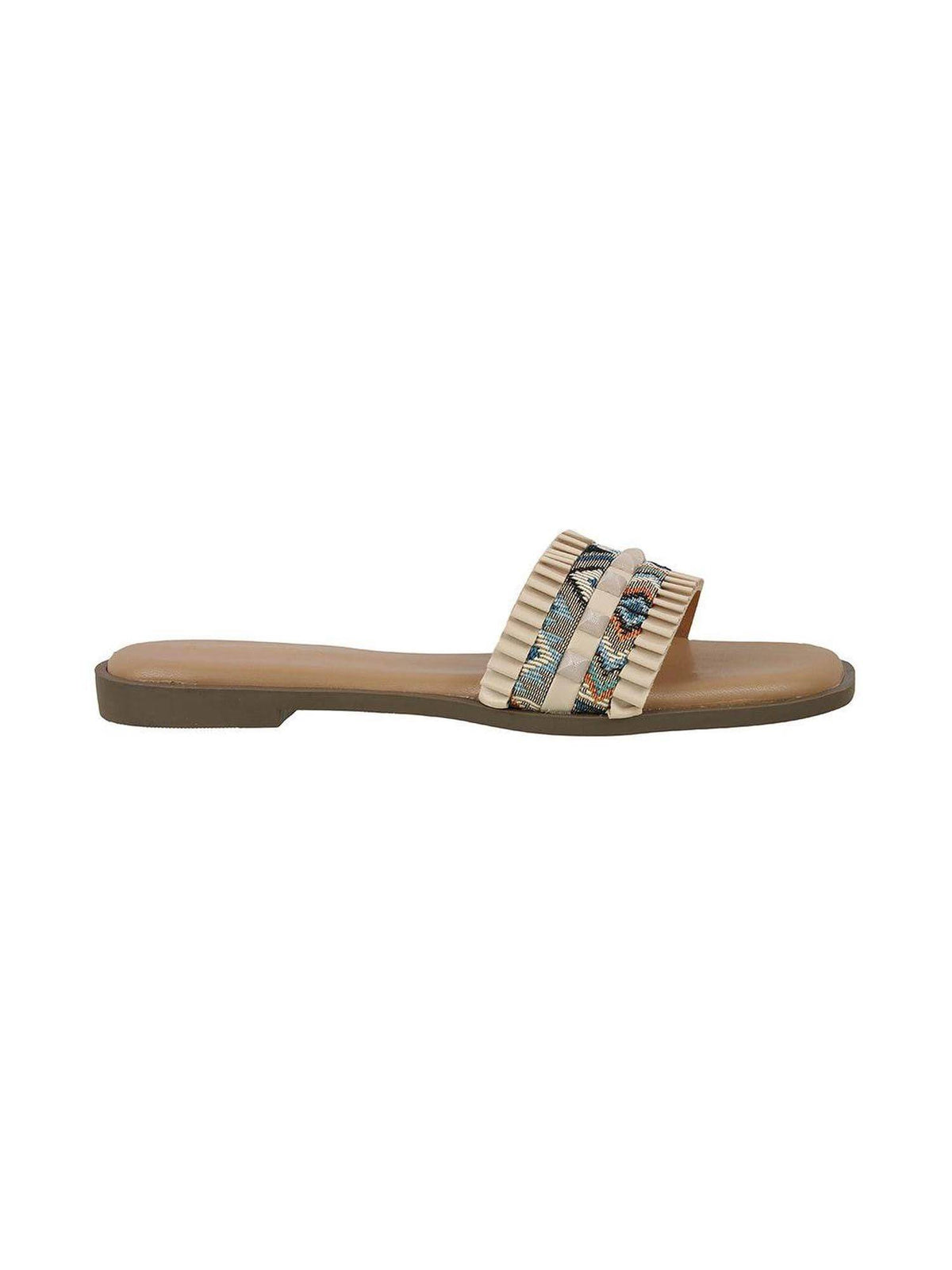 Beige Effortless Everyday Casual Square Toe Flats | F61 - view 2