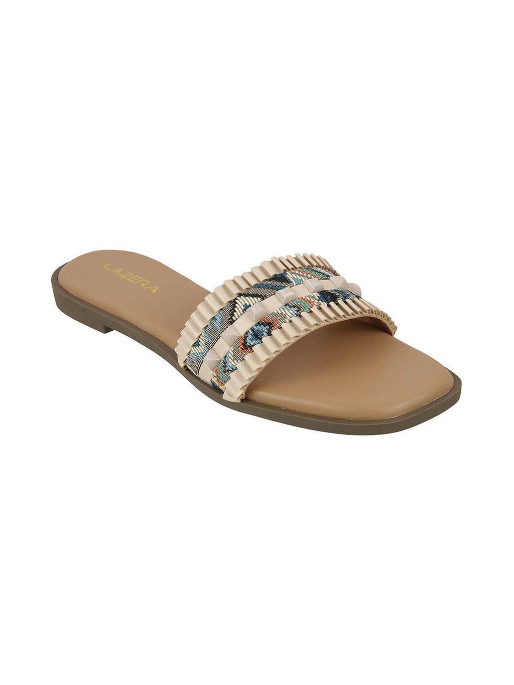 Beige Effortless Everyday Casual Square Toe Flats | F61 - view 3