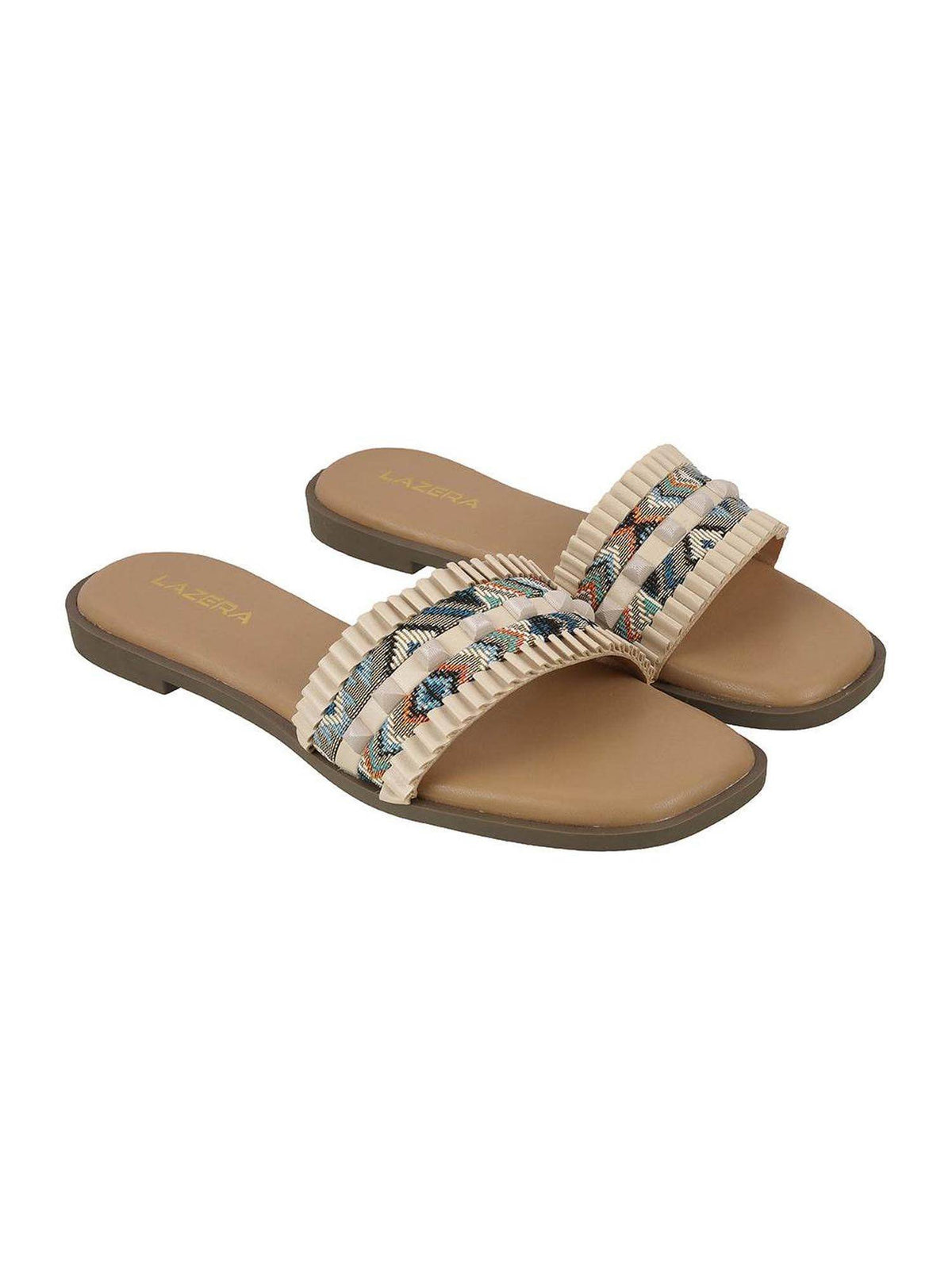 Beige Effortless Everyday Casual Square Toe Flats | F61 - view 4