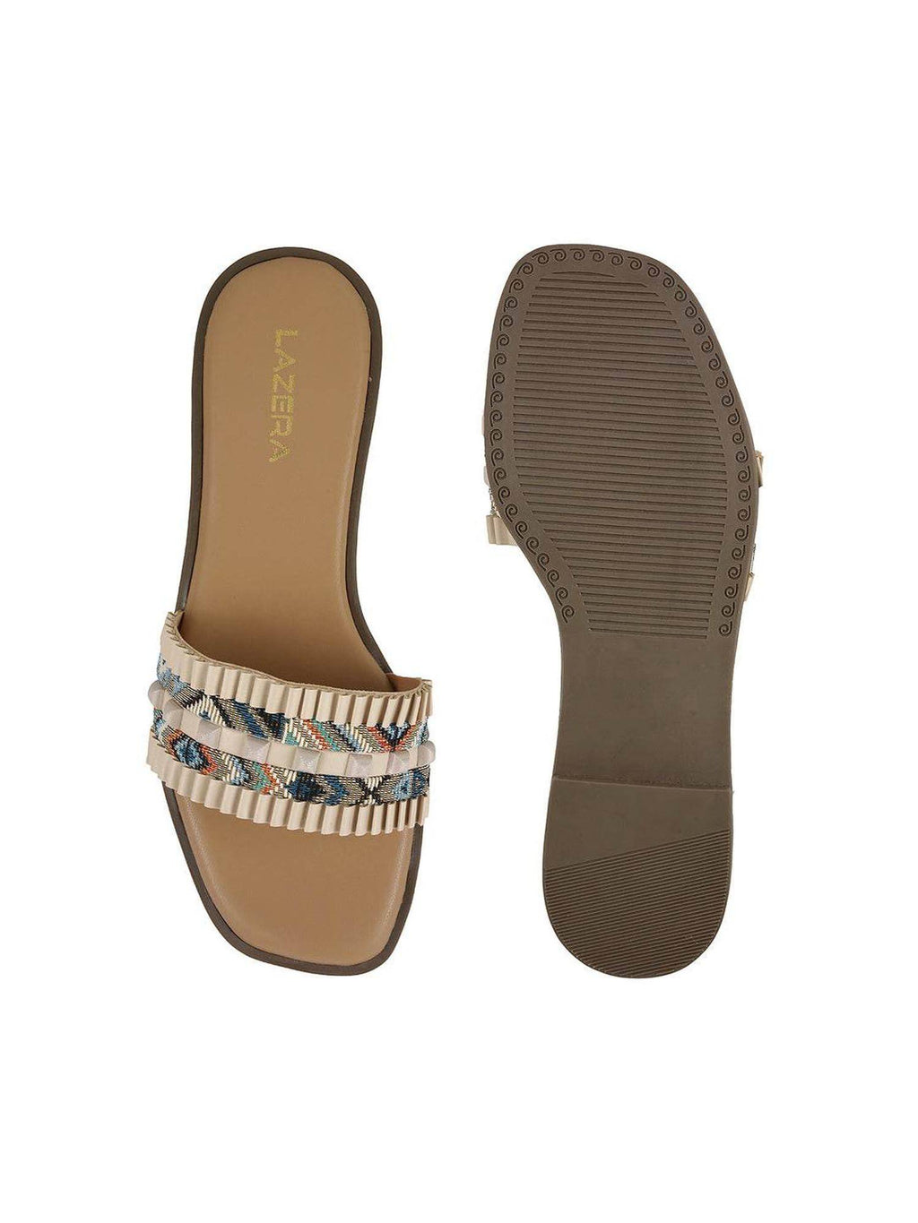 Beige Effortless Everyday Casual Square Toe Flats | F61 - view 7