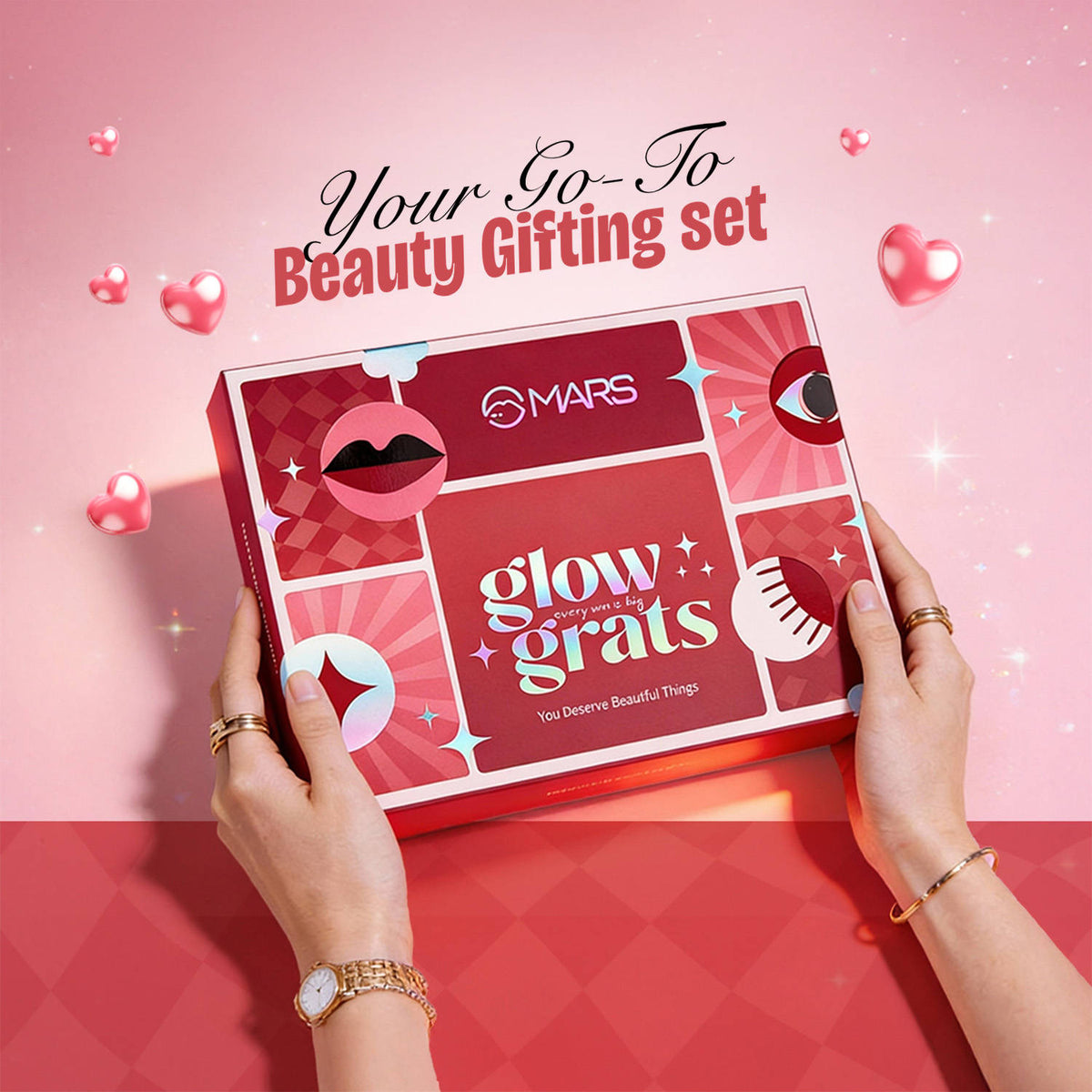 Glow Grats Makeup Gift Box - Free Refreshing Wipes | L12 - view 2