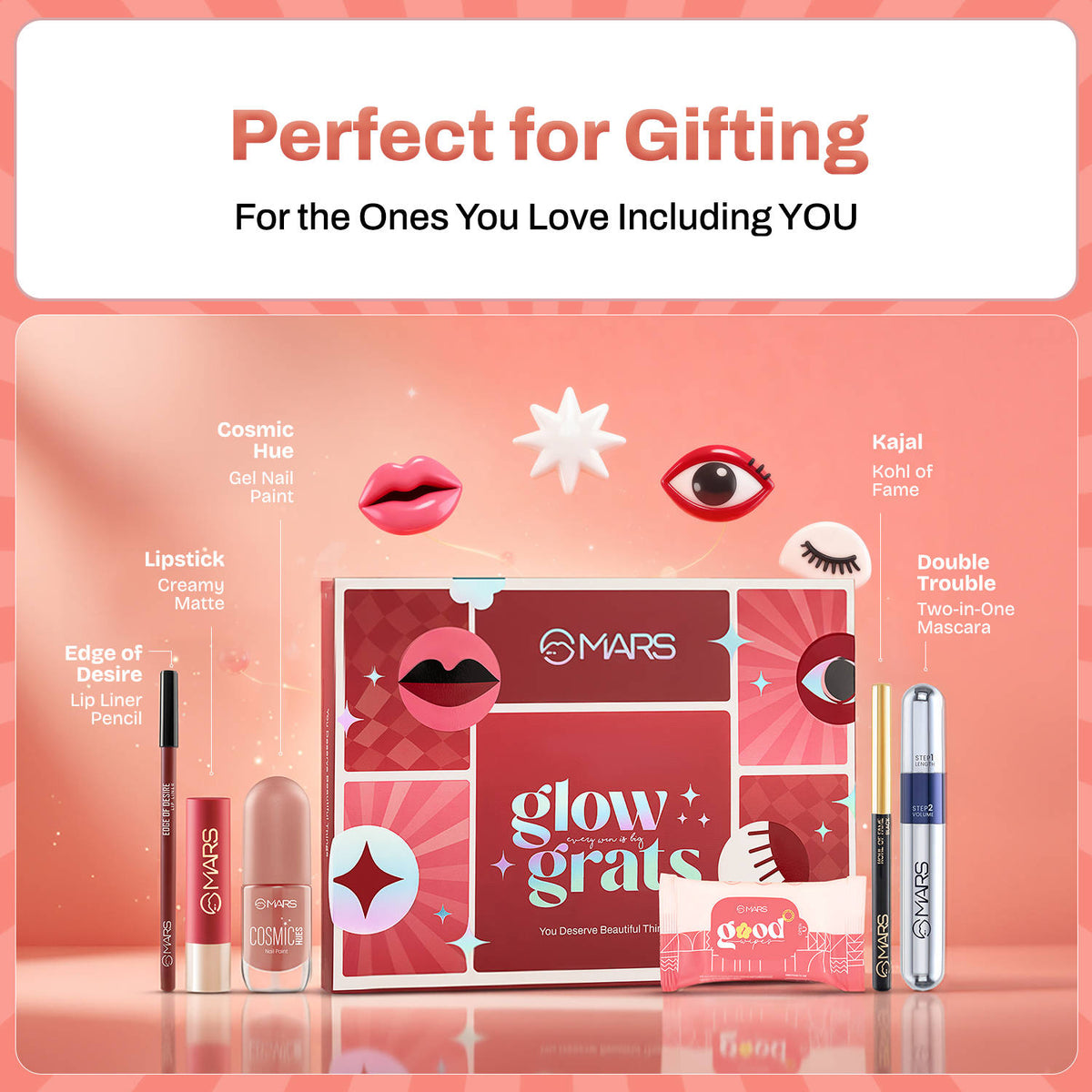 Glow Grats Makeup Gift Box - Free Refreshing Wipes | L12 - view 4