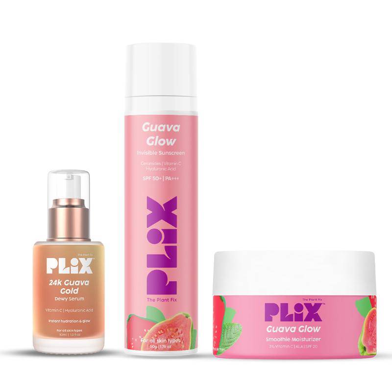 Guava Glowy Kit With 24K Gold Dewy Serum, SPF 50+ Sunscreen & Moisturizer | PL1 - view 1
