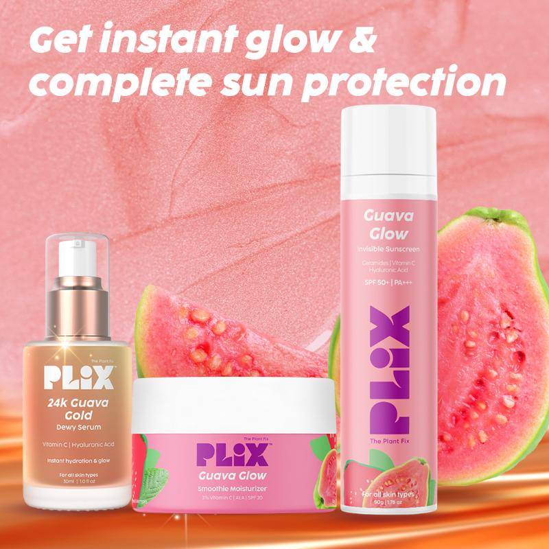 Guava Glowy Kit With 24K Gold Dewy Serum, SPF 50+ Sunscreen & Moisturizer | PL1 - view 3