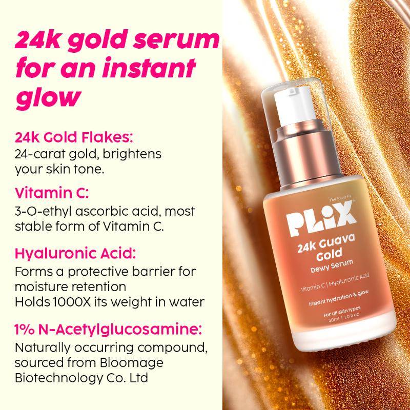 Guava Glowy Kit With 24K Gold Dewy Serum, SPF 50+ Sunscreen & Moisturizer | PL1 - view 9
