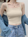 Beige Flat Square Neck Tank Top | TT98 - view 1