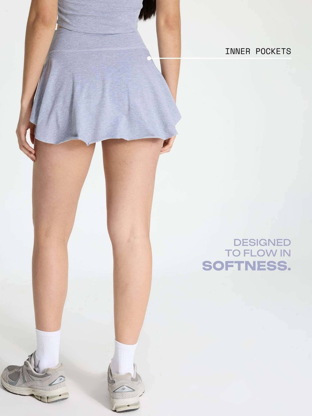 Grey Cotton High Waist Skort - view 4