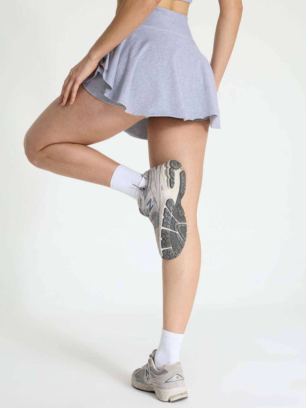 Grey Cotton High Waist Skort - view 5