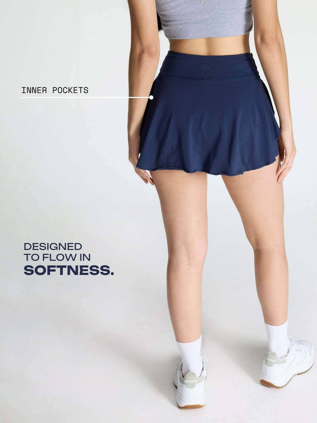 Grey Cotton High Waist Skort - view 14