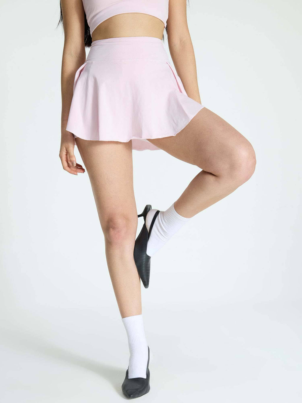Grey Cotton High Waist Skort - view 6