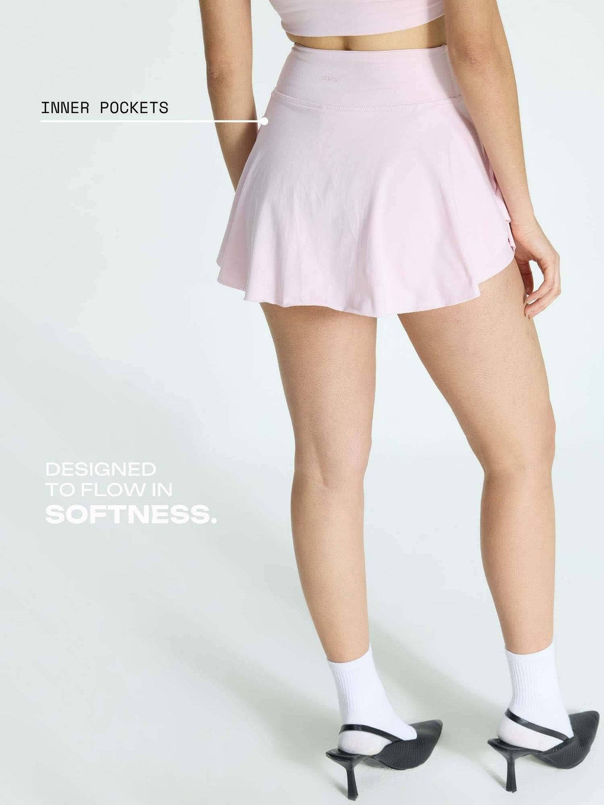 Grey Cotton High Waist Skort - view 9
