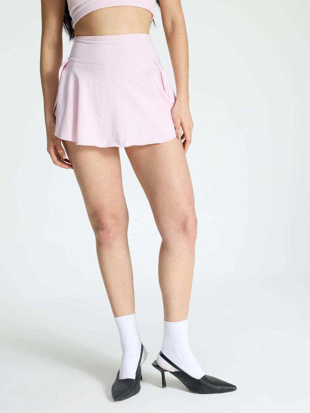 Grey Cotton High Waist Skort - view 10