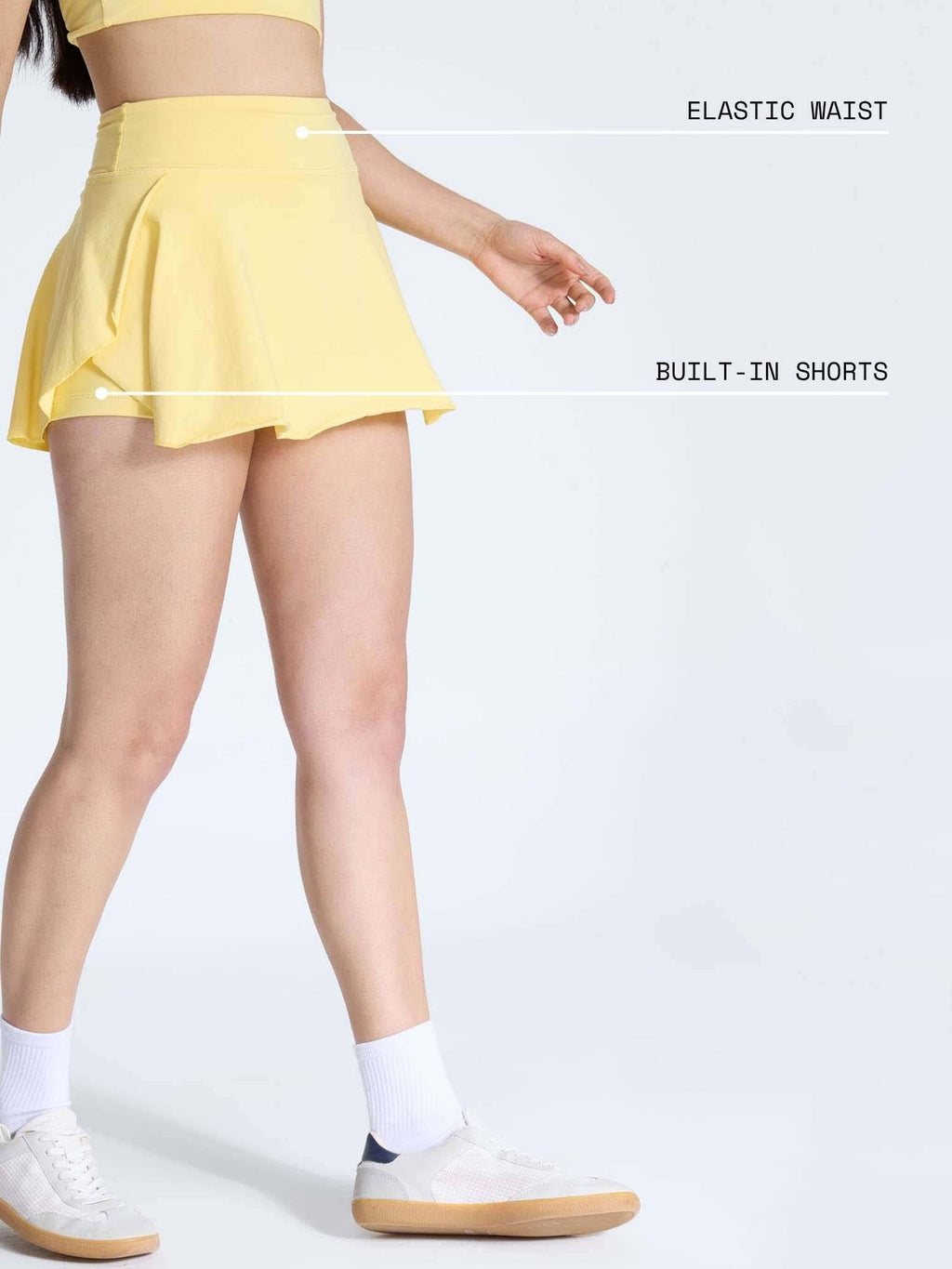 Grey Cotton High Waist Skort - view 18