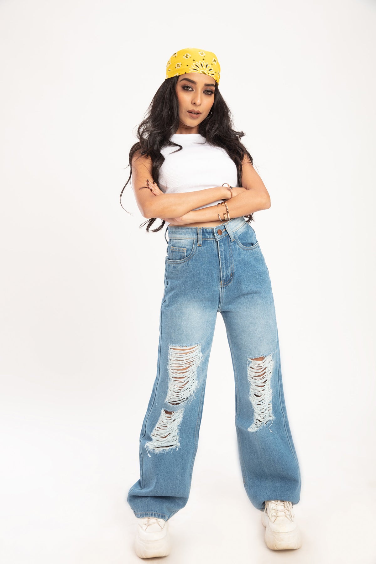 Space Out Distress Boyfriend Jeans