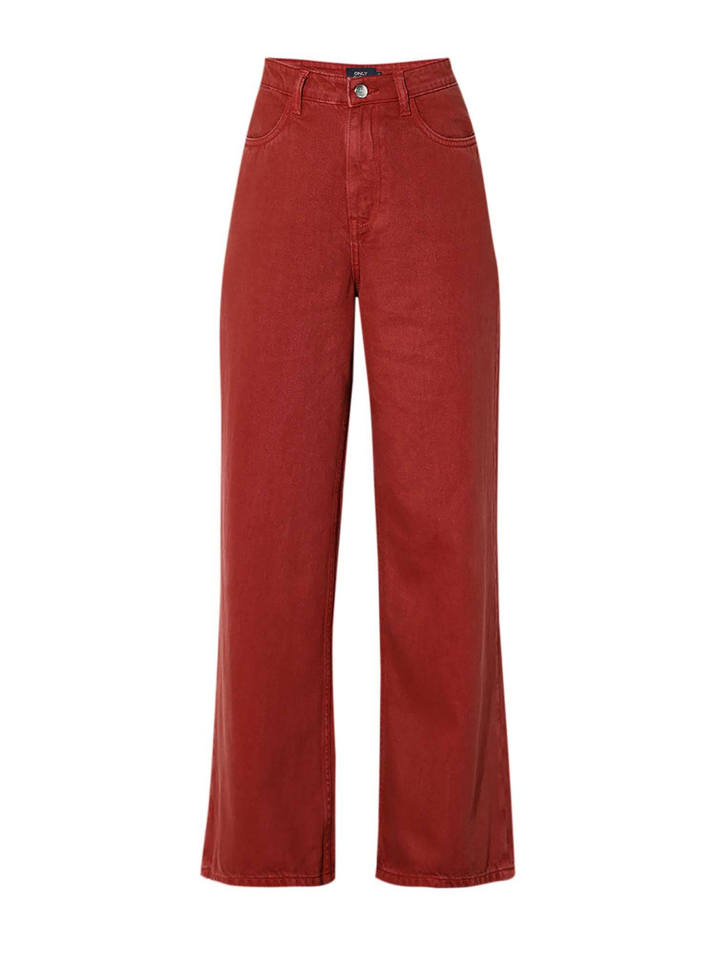 Womens Solid Wide Leg High-Rise Red Jeans | WL90 - view 6