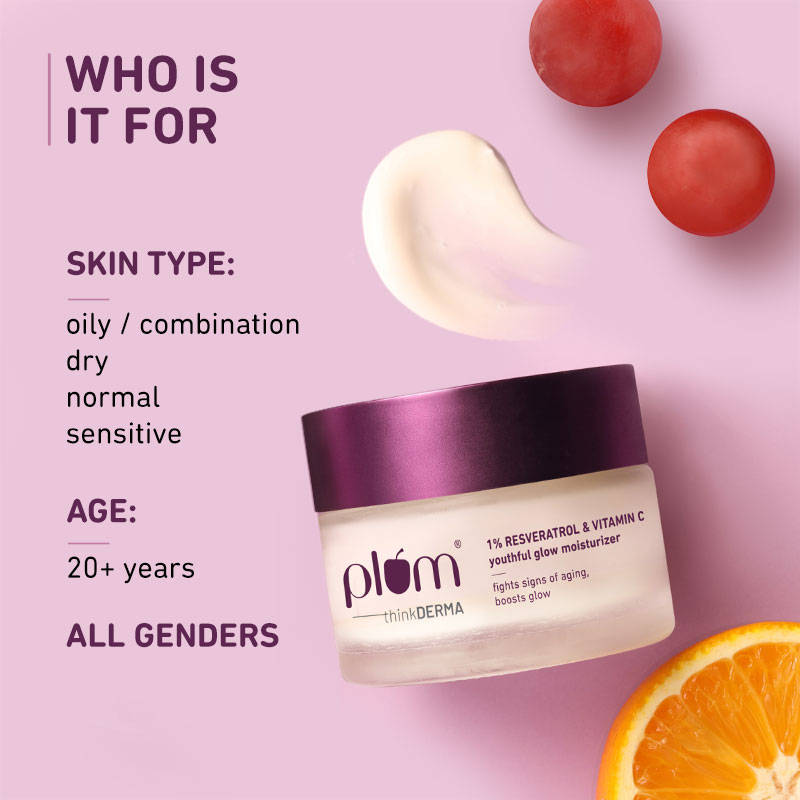 1% Resveratrol & Vitamin C Youthful Glow Moisturizer For Glowing Skin | FC3 - view 3