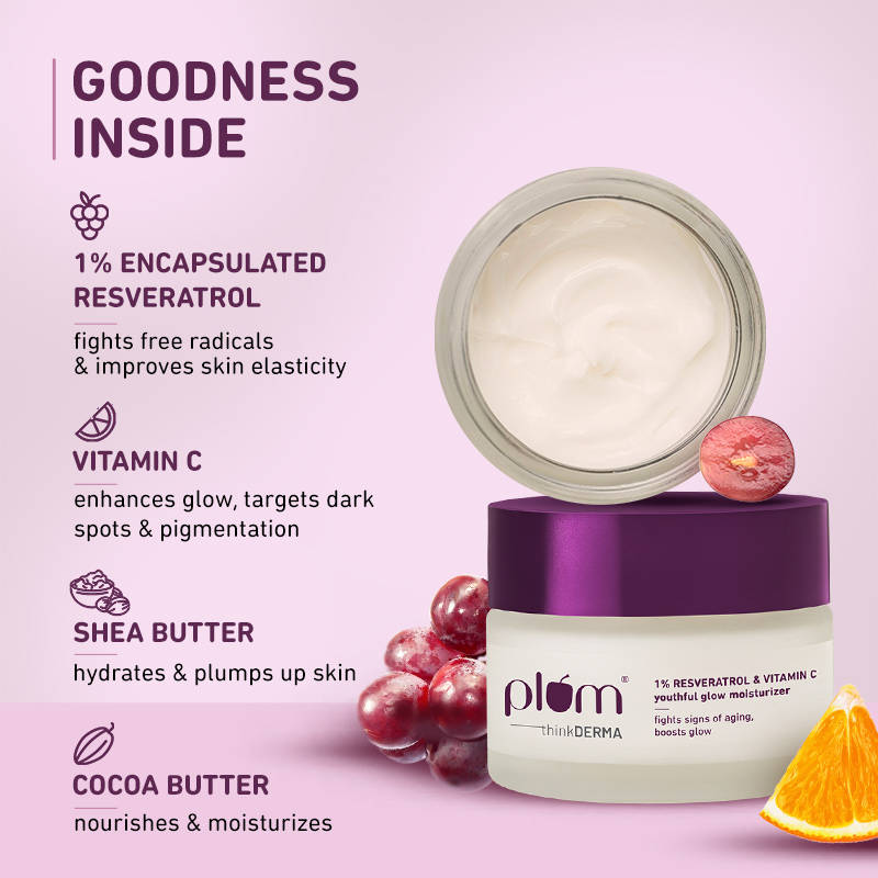 1% Resveratrol & Vitamin C Youthful Glow Moisturizer For Glowing Skin | FC3 - view 4
