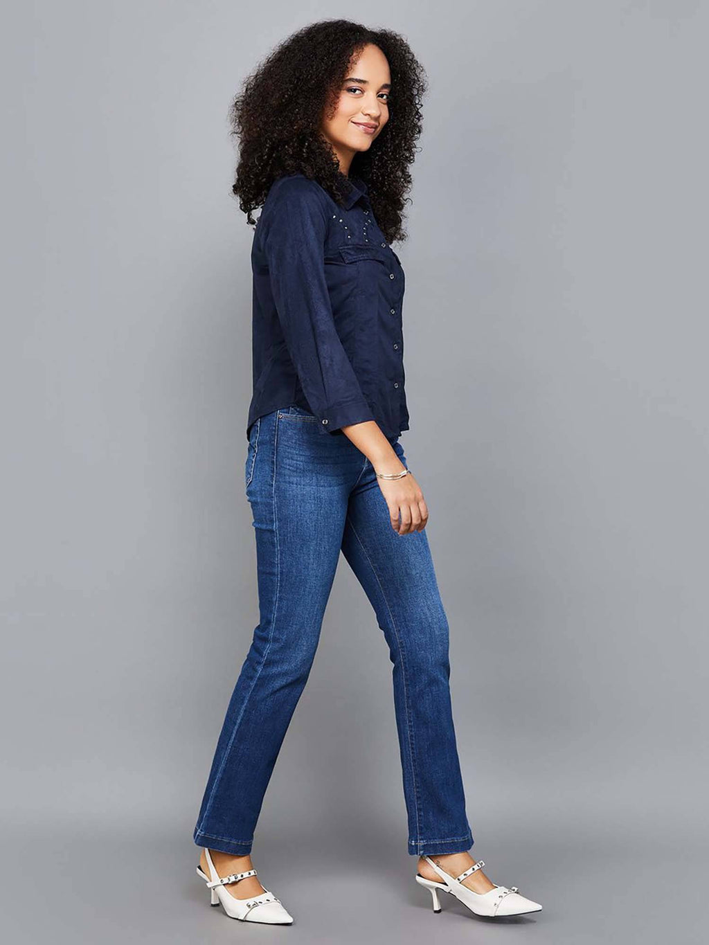 Blue Comfort Bootcut Stretchable Jeans | BT10 - view 2