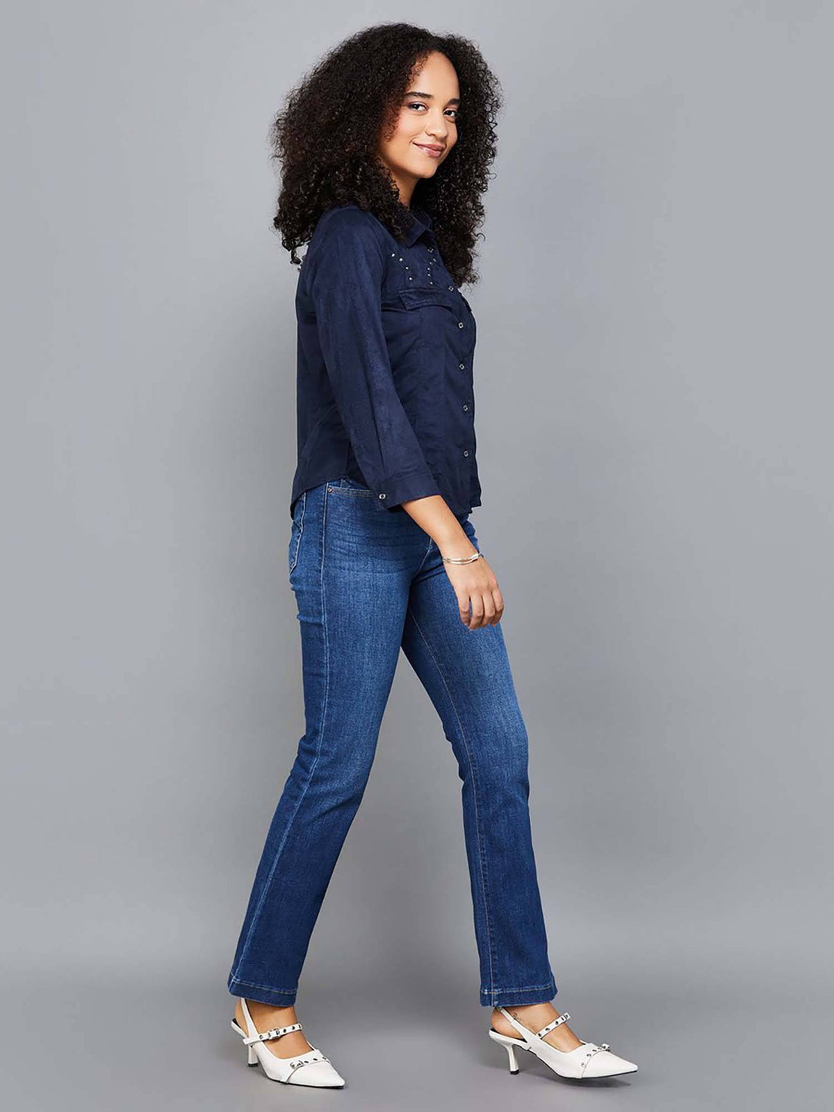 Blue Comfort Bootcut Stretchable Jeans | BT10 - view 2