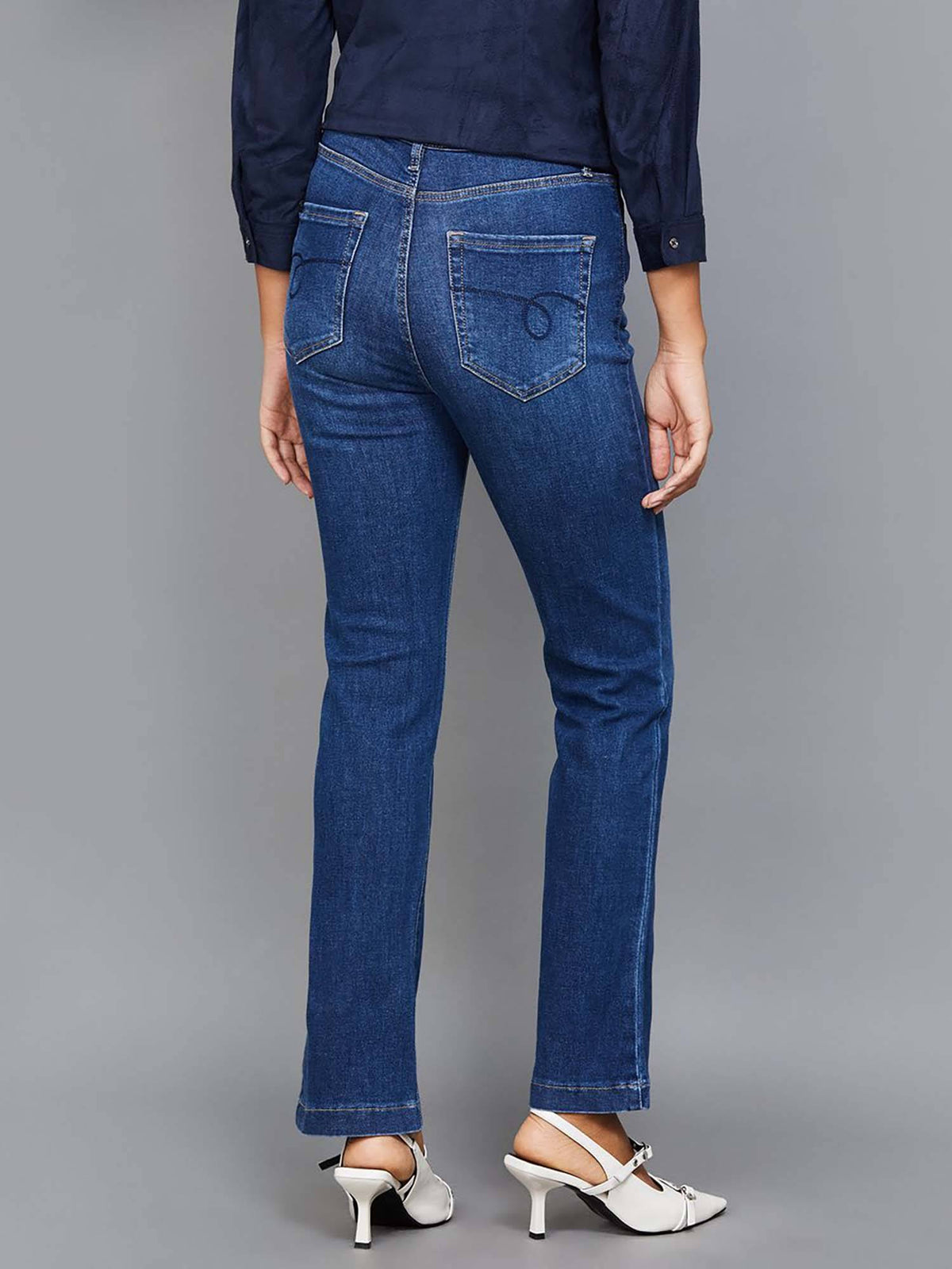 Blue Comfort Bootcut Stretchable Jeans | BT10 - view 6