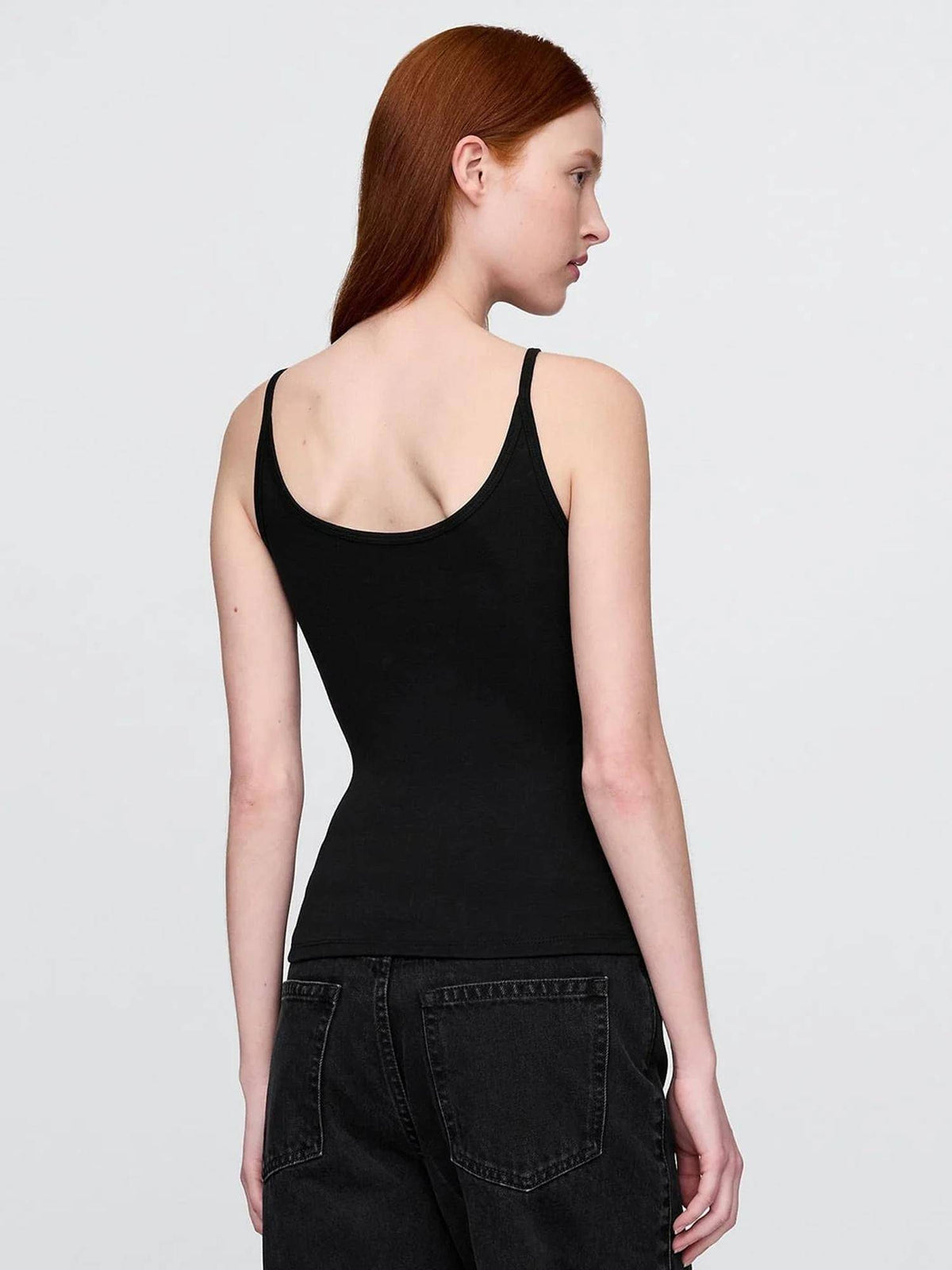 Black Women Slim Scoop Tank Top | TT98 - view 2