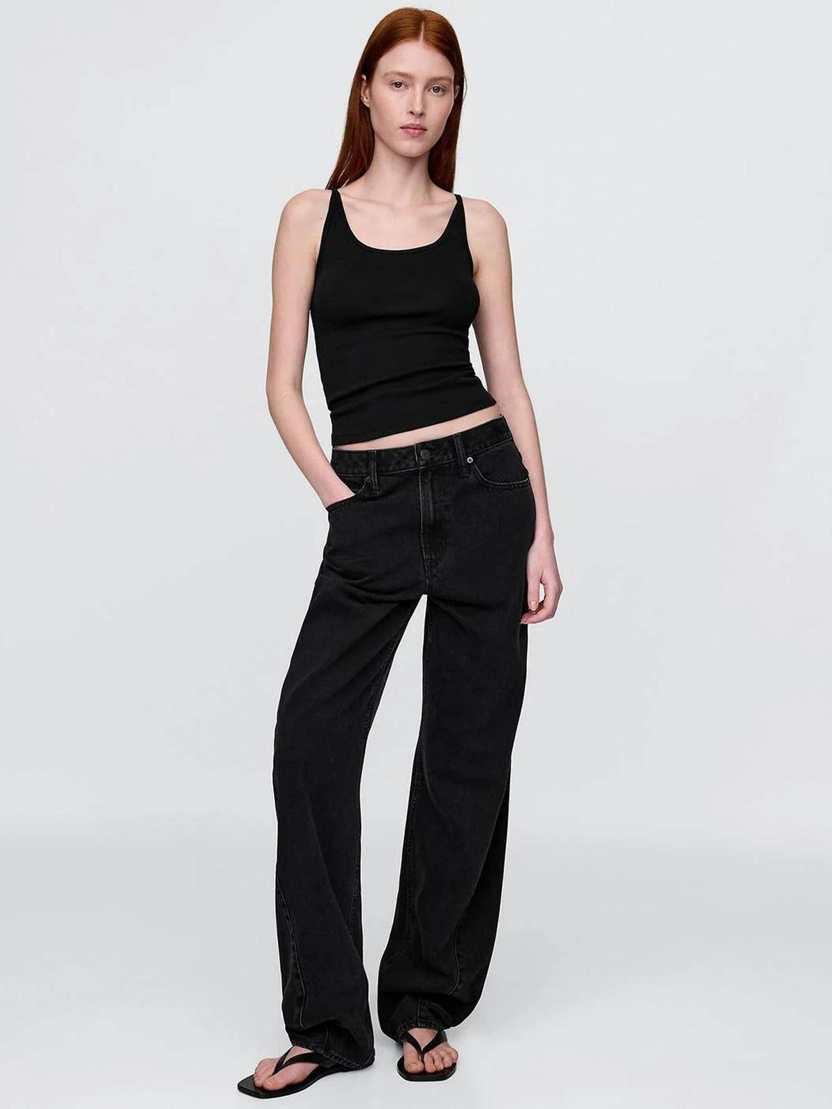 Black Women Slim Scoop Tank Top | TT98 - view 4