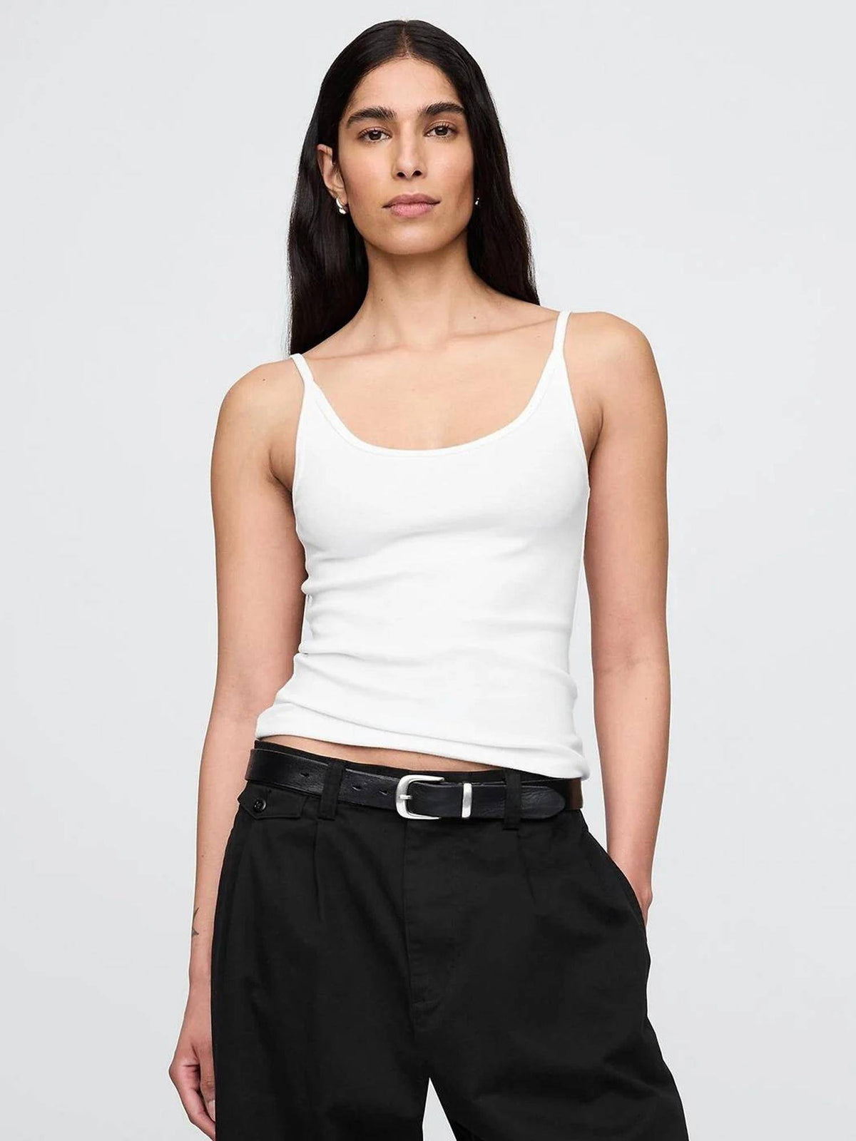 Black Women Slim Scoop Tank Top | TT98 - view 5