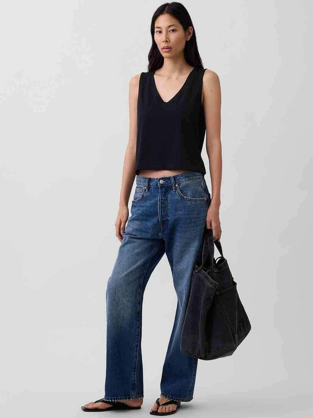 Black Women V-Neck Sleeveless Tank Top | TT98 - view 4