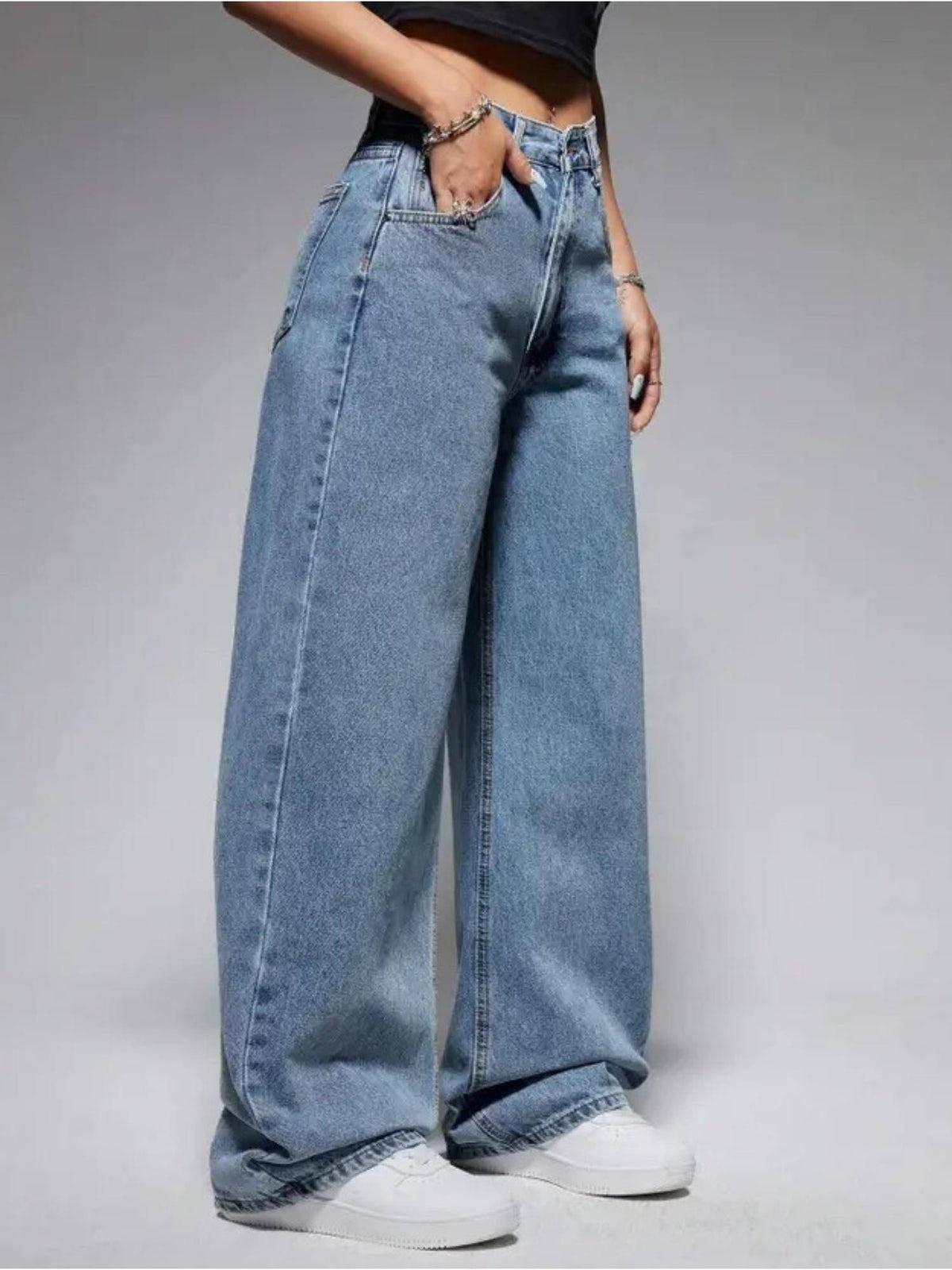 Ice Wideleg Streachable High Rise Women Jeans | WL90 - view 2