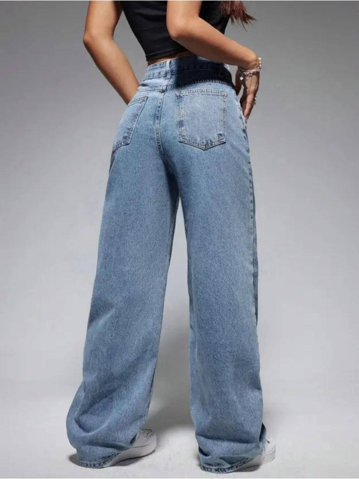 Ice Wideleg Streachable High Rise Women Jeans | WL90 - view 4