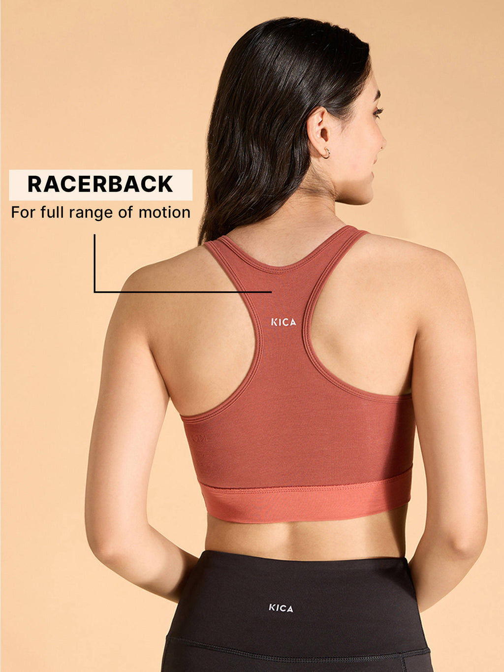 Cotton Slip-On Sports Bra with Removable Pads KIC104 -NUDE | sb09 - view 26
