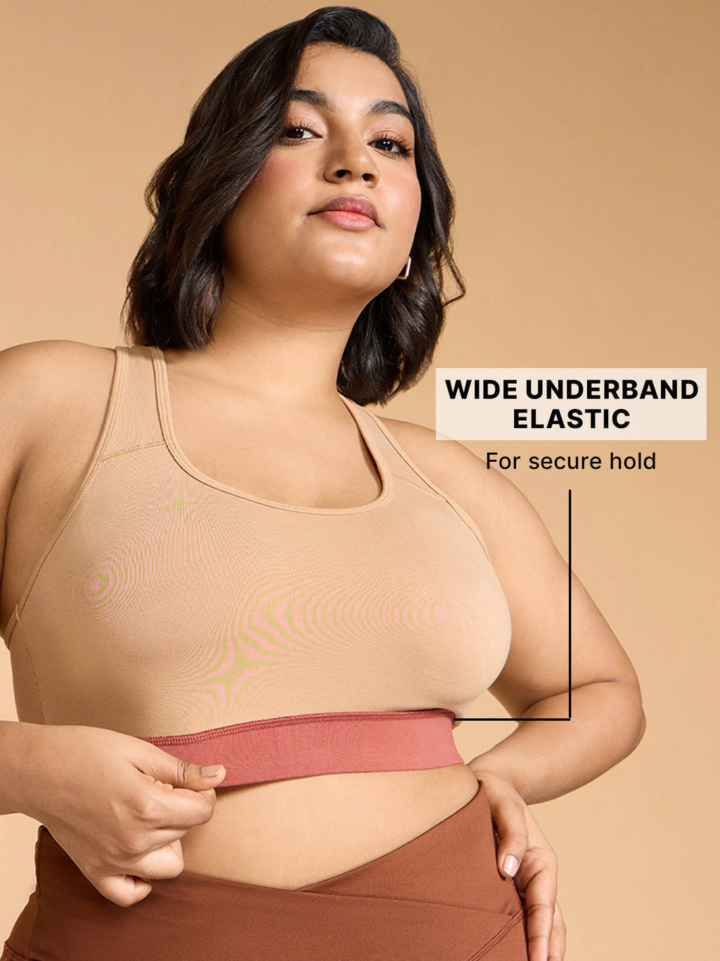 Cotton Slip-On Sports Bra with Removable Pads KIC104 -NUDE | sb09 - view 31