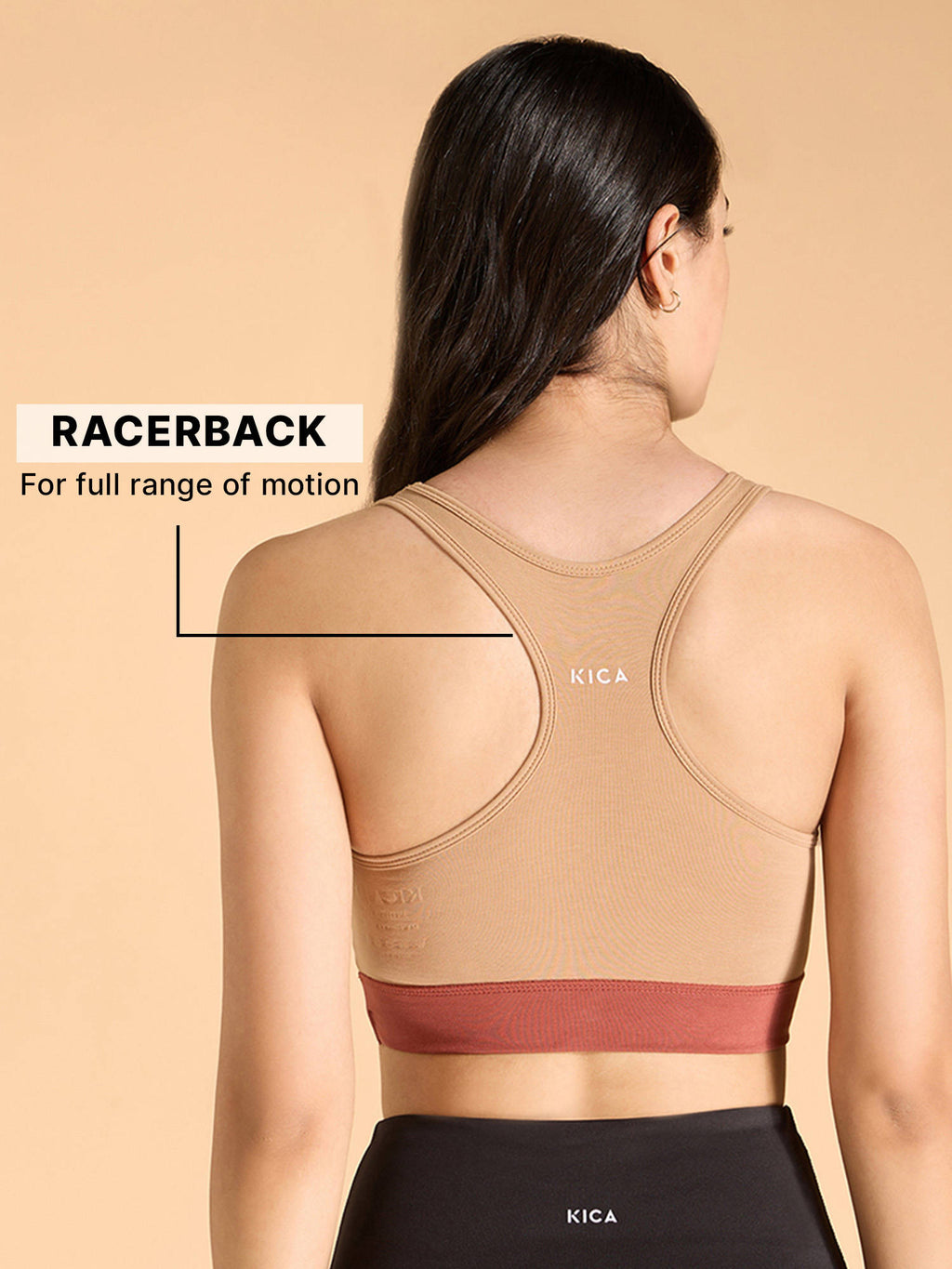 Cotton Slip-On Sports Bra with Removable Pads KIC104 -Navy | sb09 - view 14