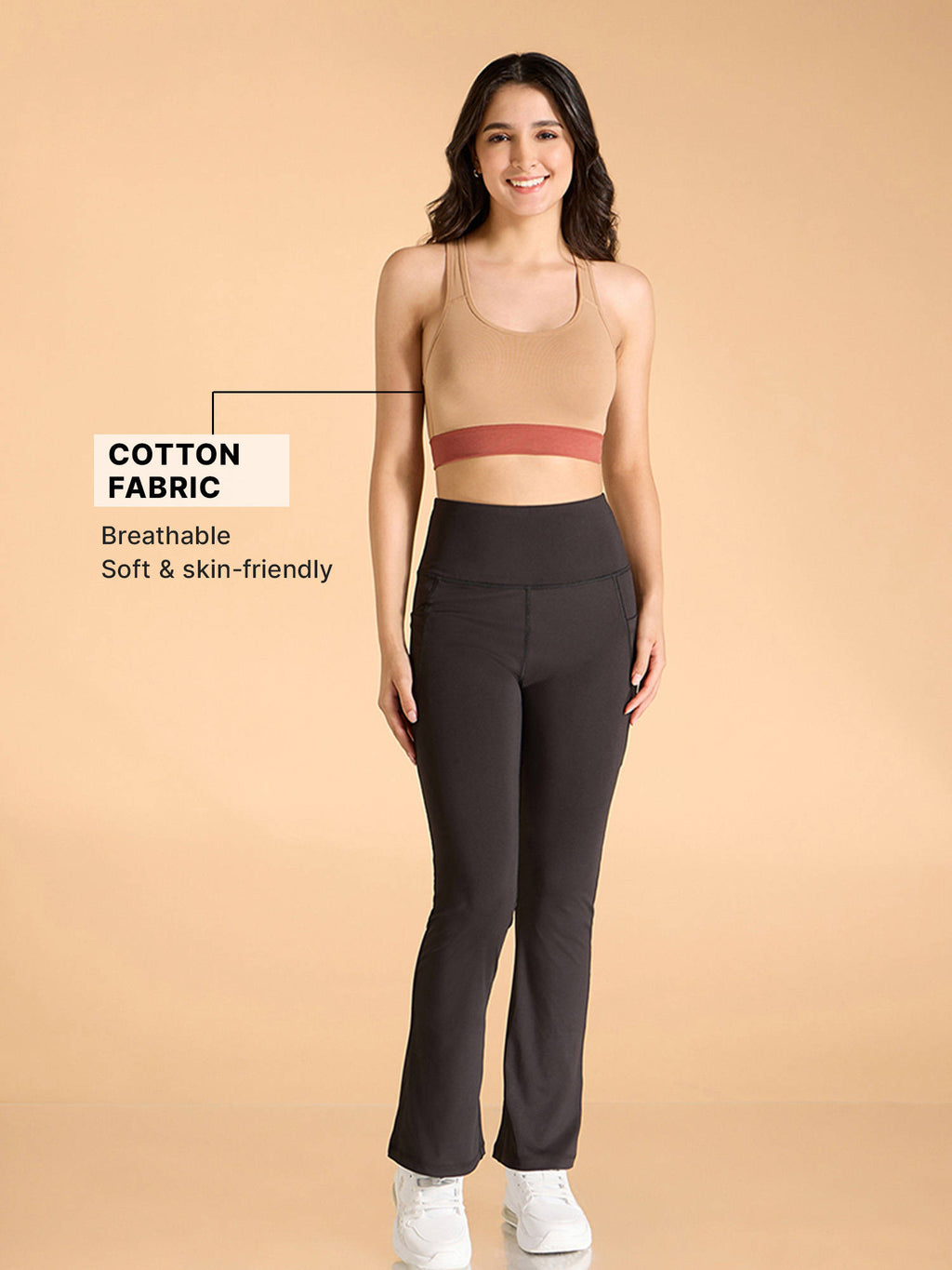 Cotton Slip-On Sports Bra with Removable Pads KIC104 -Navy | sb09 - view 17