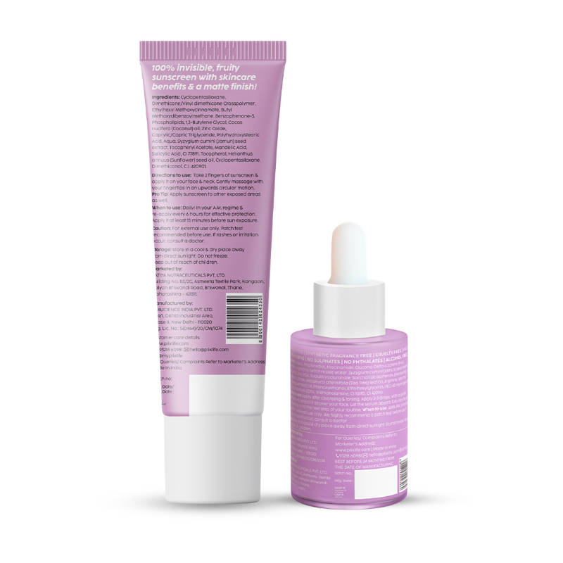 0.1% Salicylic Acid Mattifying Sunscreen SPF50+ PA+++ & Niacinamde Serum Combo, Reduces Acne | PL1 - view 2