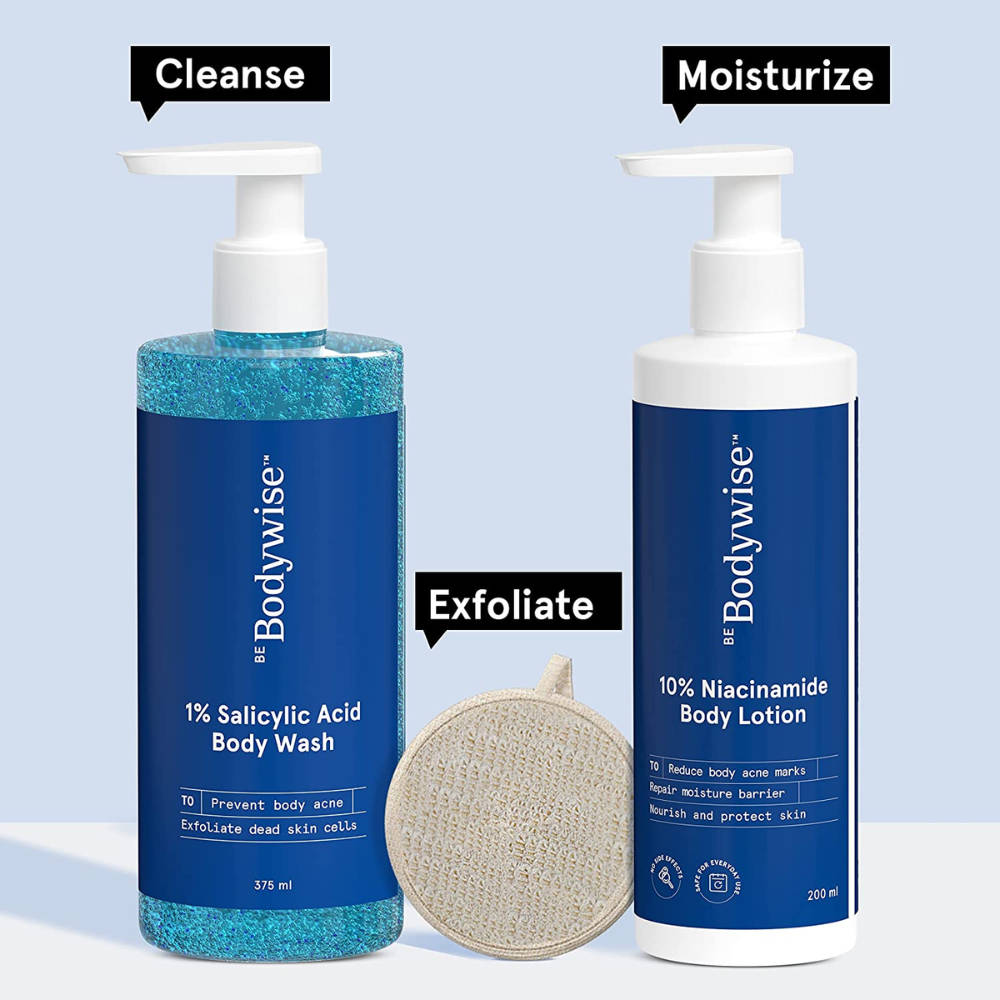Back Acne Kit - 1% Salicylic Acid Body Wash & 10% Niacinamide Body Lotion- For Soft Skin | BWS9 - view 6