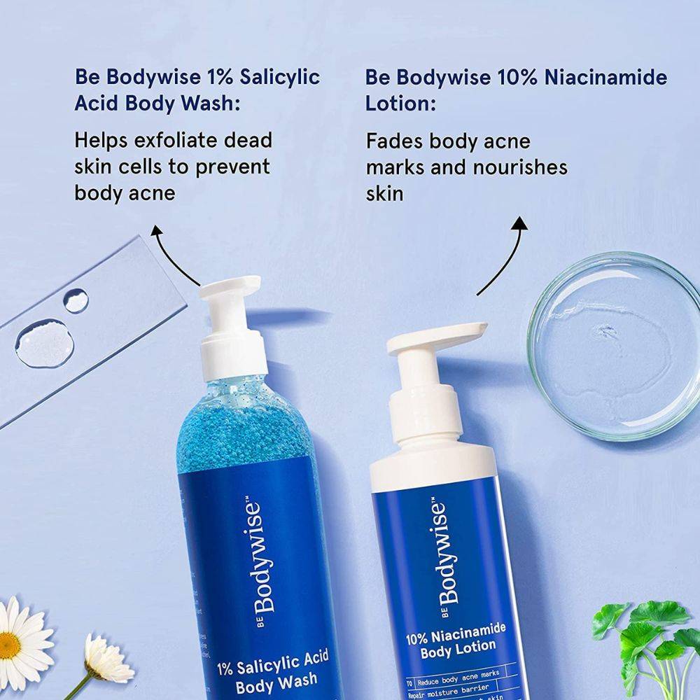 1% Salicylic Acid Body Wash + 10% Niacinamide Body Lotion - Improves Skin Texture | BWS9 - view 3