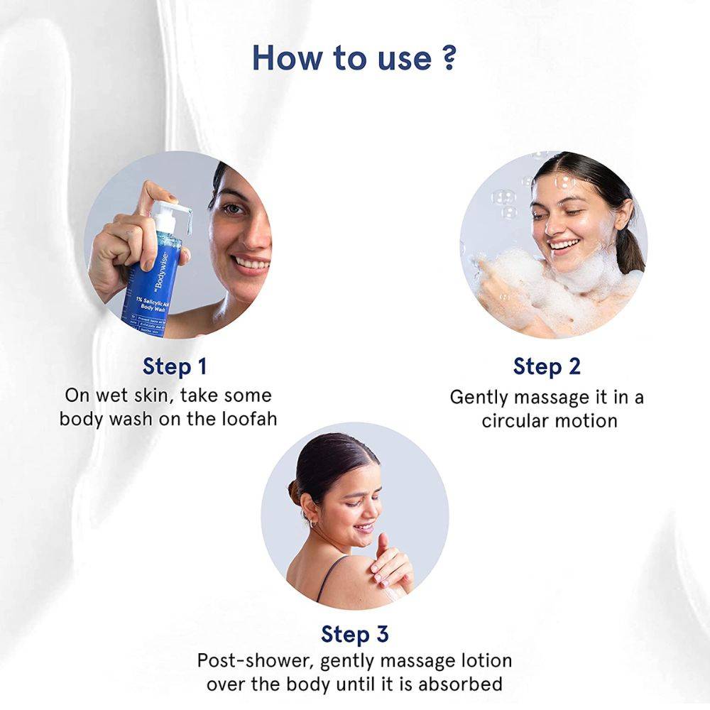 1% Salicylic Acid Body Wash + 10% Niacinamide Body Lotion - Improves Skin Texture | BWS9 - view 5