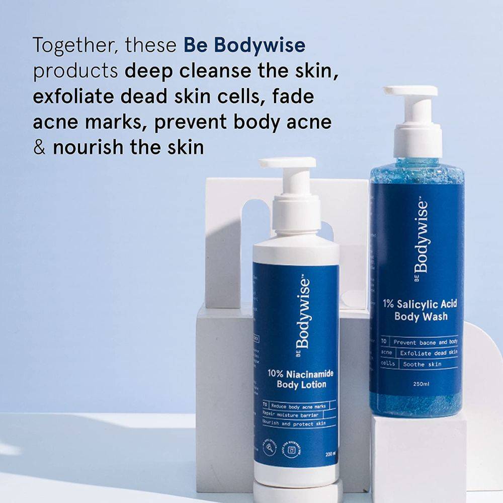 1% Salicylic Acid Body Wash + 10% Niacinamide Body Lotion - Improves Skin Texture | BWS9 - view 6