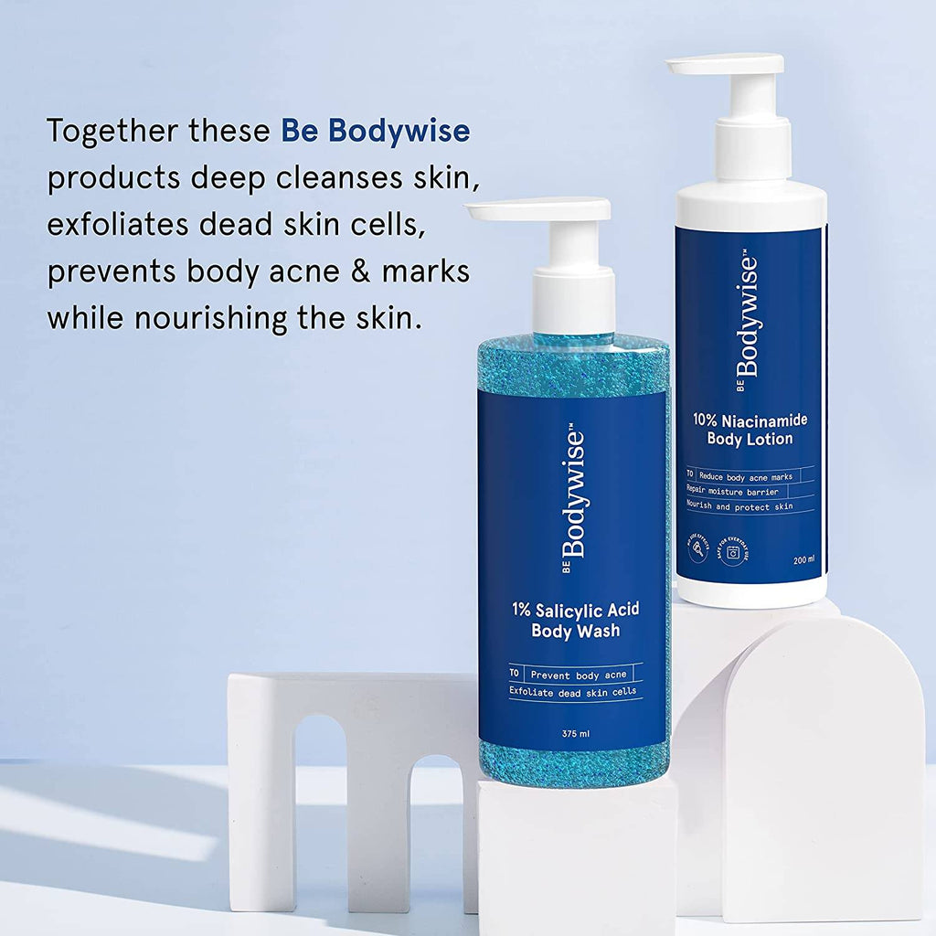 Back Acne Kit - 1% Salicylic Acid Body Wash & 10% Niacinamide Body Lotion- For Soft Skin | BWS9 - view 5