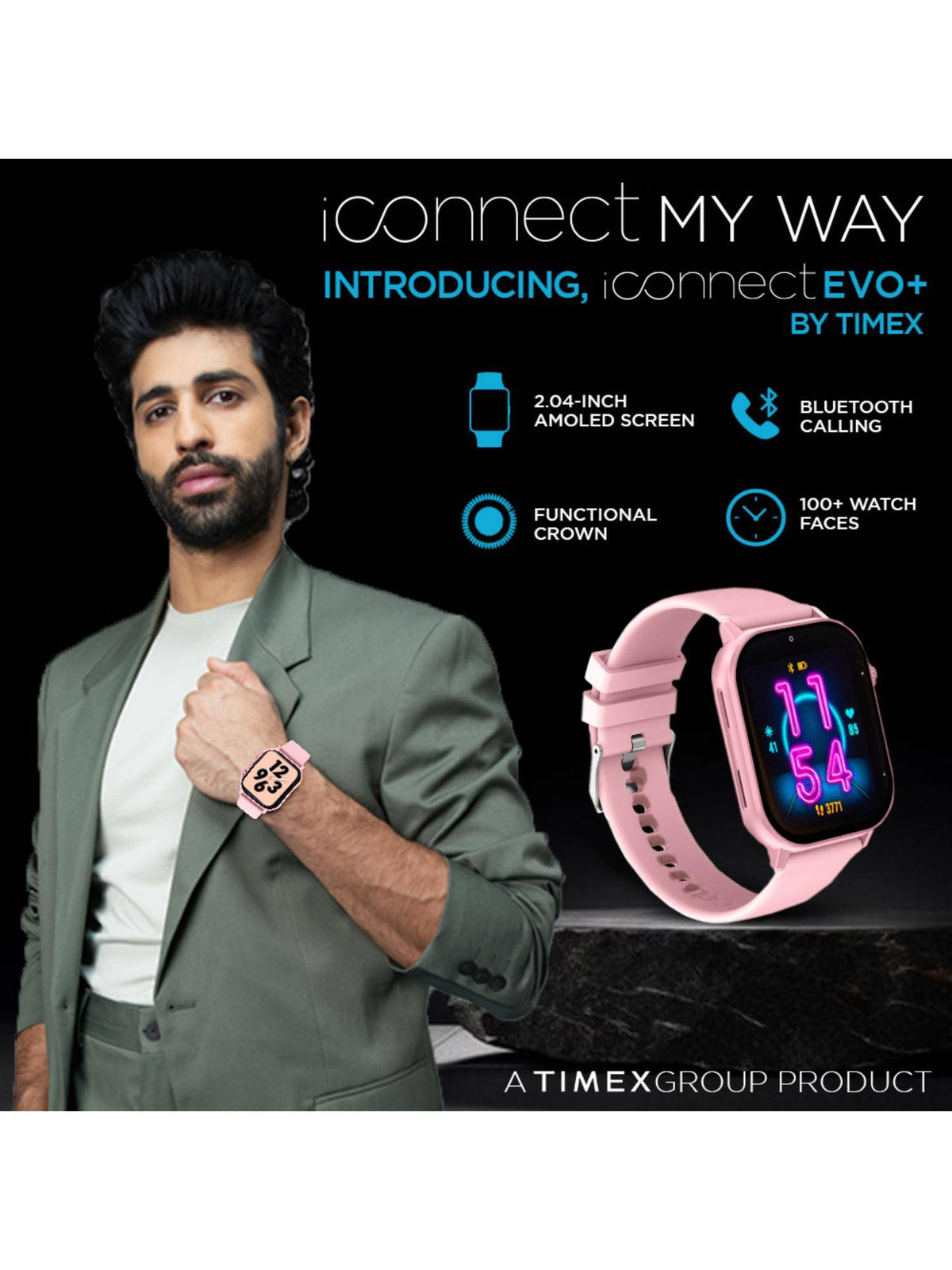 iConnect Calling Full Touch 2.04"(5.18 cm) Smart Watch with Calling Smartwatch TWIXW402T | W92 - view 2