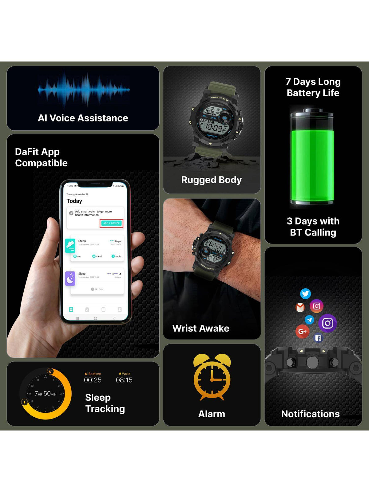 iConnect Go 1.38"(3.50 cm) Display & BT Calling Smartwatch For Unisex TWIXW801T | W92 - view 5