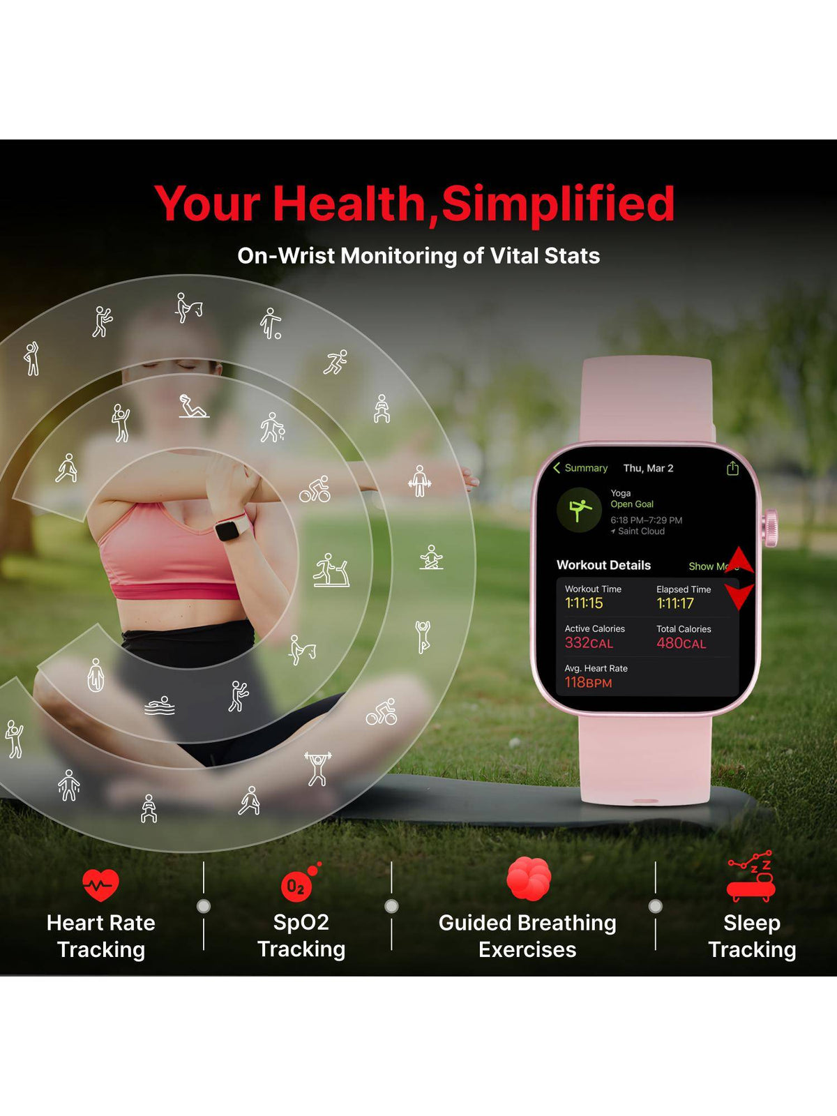 iConnect Navigator 1.83"(4.6cm) Display & BT Calling Smartwatch For Unisex TWIXW901T | W92 - view 4
